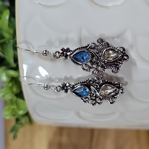 Sterling Silver Topaz Drop Earrings, S925 - Picture 6 of 6